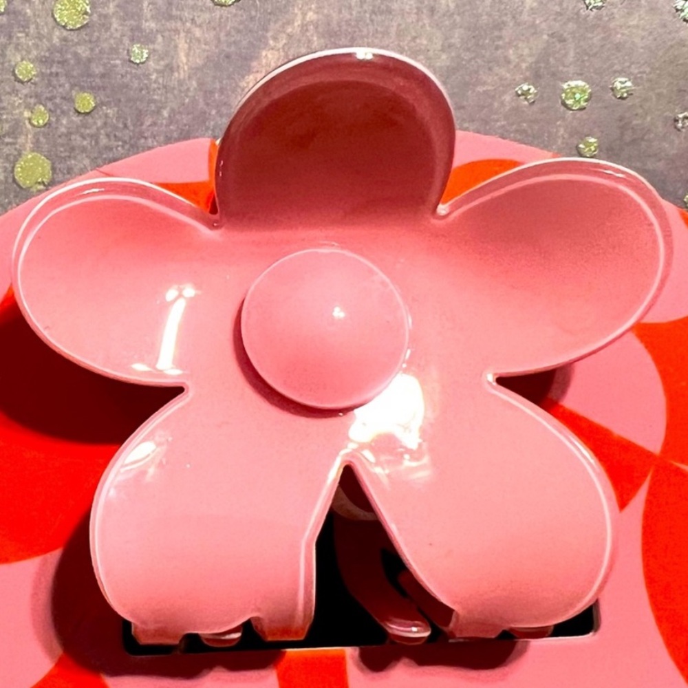 Flower Hair Clips 3” New